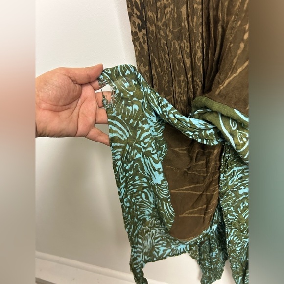 VTG Lotus Traders Plus Size 3X Midi Dress  Batik Tie Tye Boho Asymmetrical Hem - Picture 15 of 16